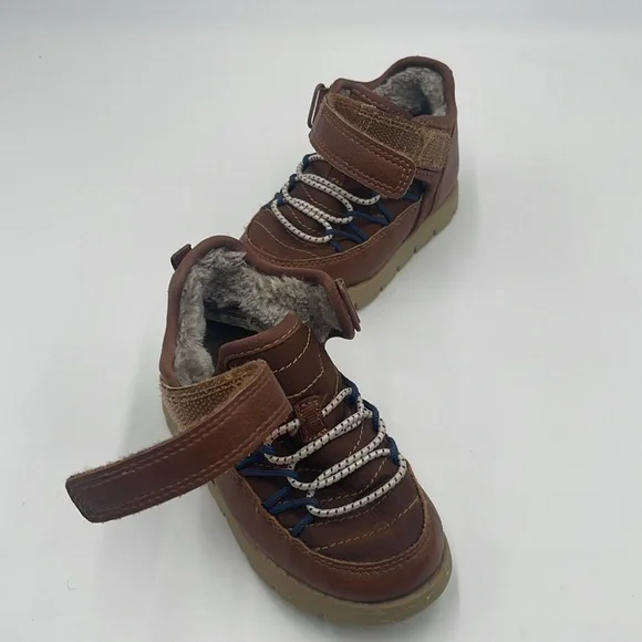 Oshkosh B’gosh shoes Toddler Faux Fur- Lined Recycled Boots Size  6, tan - Picture 7 of 11